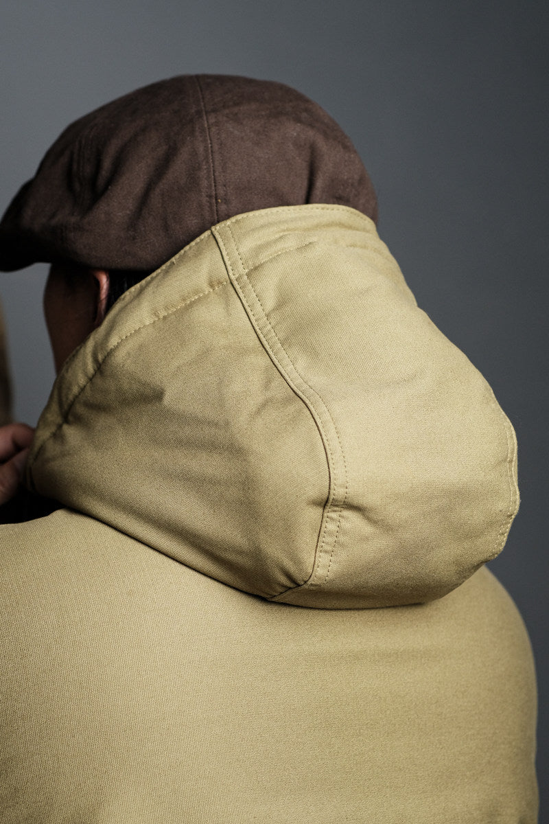 Heavy Wool Hooded Deck Parka – Long Padded Military-Style Jacket