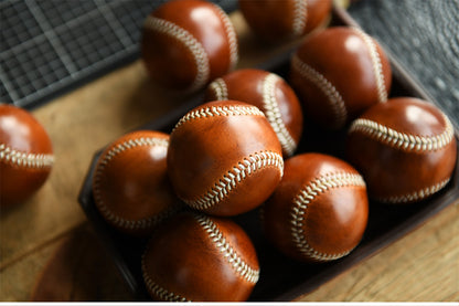 Handmade Vegetable-Tanned Cowhide Baseball – Artisan Leather Collectible