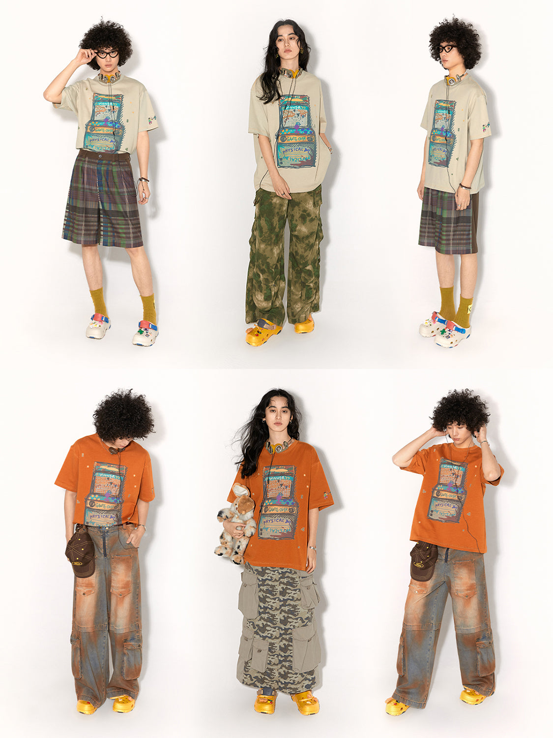 Game Machine Particle Hand-Painted Printed Loose Breathable Short-Sleeved T-shirt Summer