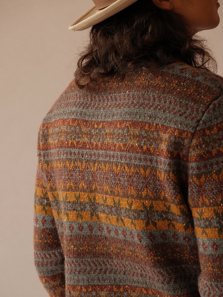 Vintage Fair Isle Wool-Blend Crewneck Sweater – British Heritage Style (Unisex)