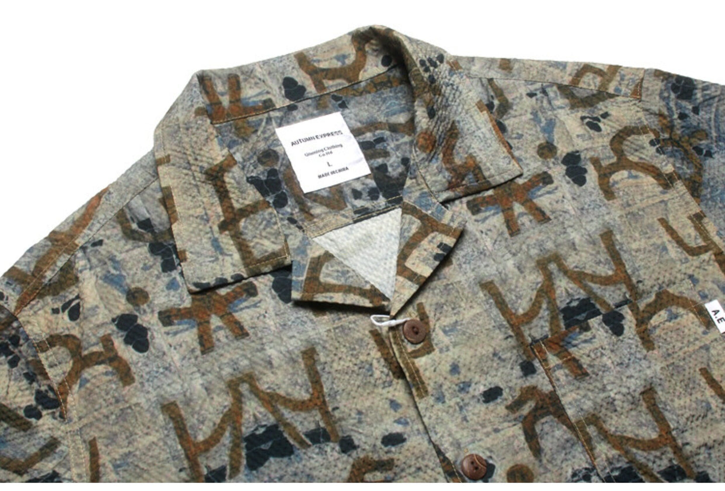 Seersucker Cuban Collar Printed Shirt – Men's Vintage Beach Short Sleeve