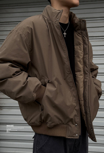 Duck Down Jacket – Stand Collar & Ribbed Hem | Yamalinclothes
