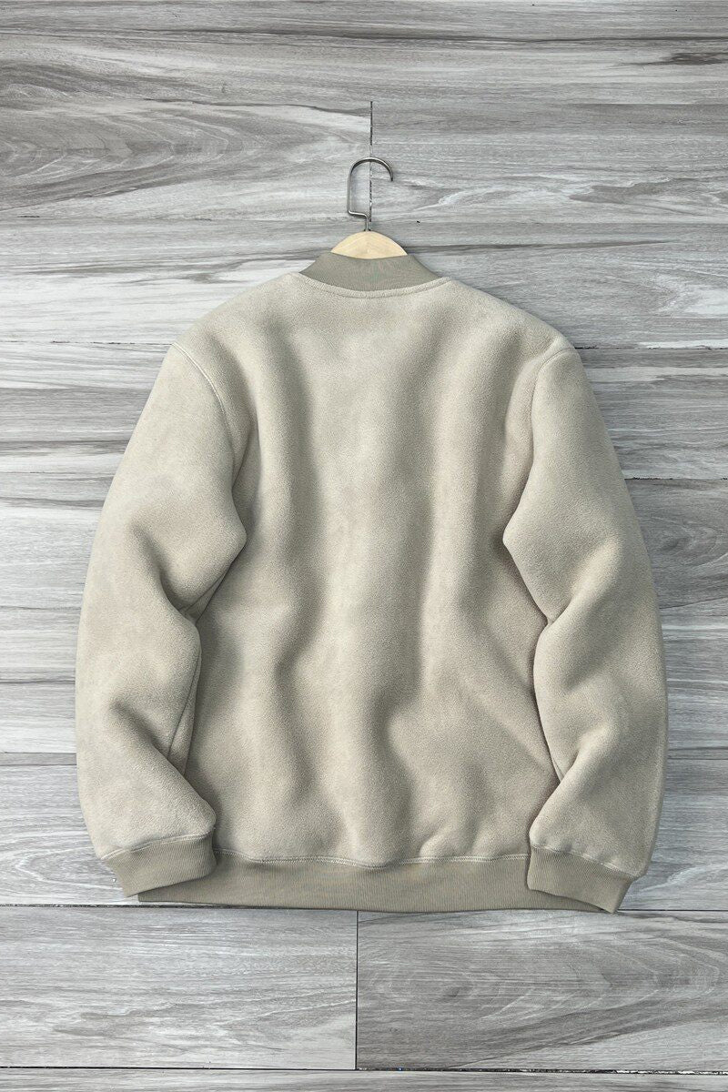 Fleece Lambswool Baseball Collar Jacket – Windproof Loose Unisex – Coats Jackets | japanese streetwear | vintage workwear | unisex | Yamalinclothes