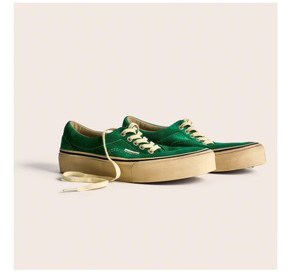 suede low-top canvas shoes Thick-soled vulcanized shoes Retro Japanese trendy men's and women's crestboard shoes 2025