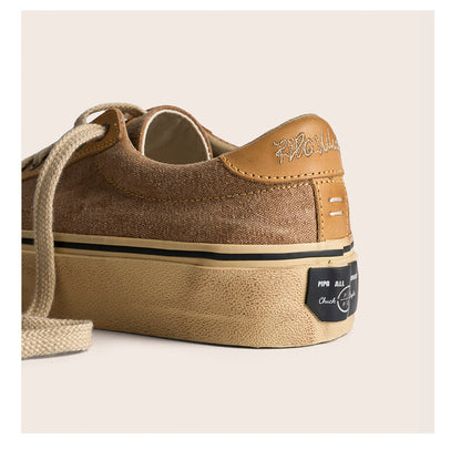 Vintage Japanese Low Top Espadrille Platform Sneakers – Washed Vulcanized Unisex Shoes – Japanese vintage | yamalin clothes | Yamalinclothes