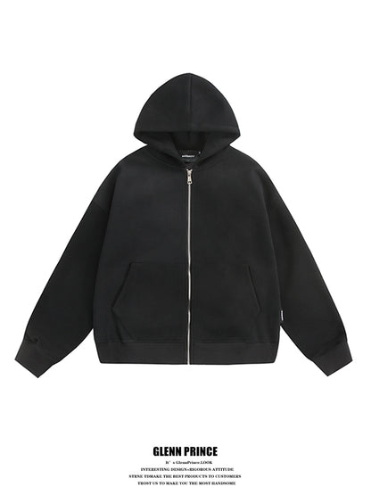 American Style Trendy Brand 3D Backpack Hooded Cardigan Sweatshirt Men Spring Niche Design Zipper Jacket