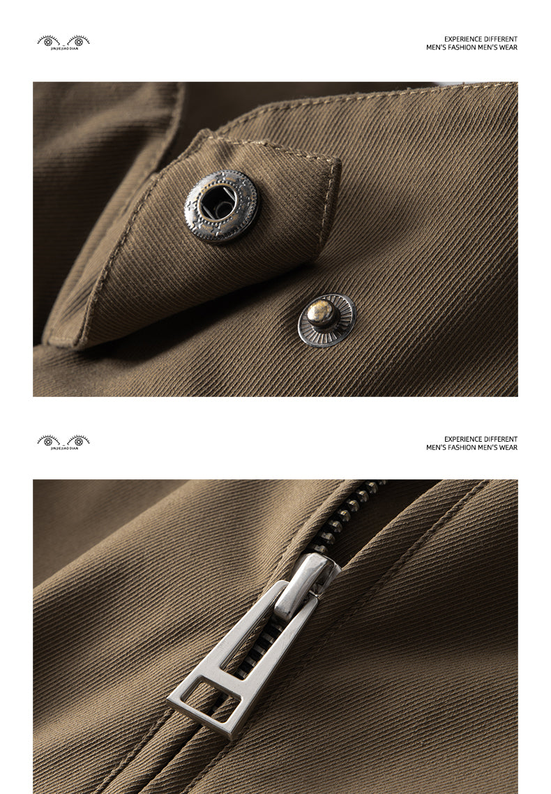 Mountain-Style Vintage Coffee-Brown Workwear Jacket – Casual Cotton Coat (Unisex)