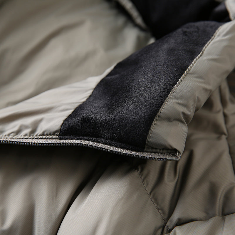 Men's Plus Size Lightweight High-Fluffy Down Jacket - Winter Stand Collar Warm Export Overstock Coat