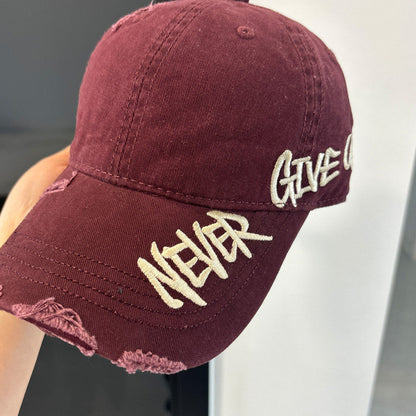 Washed Distressed Denim Baseball Cap – Embroidered Adjustable Unisex