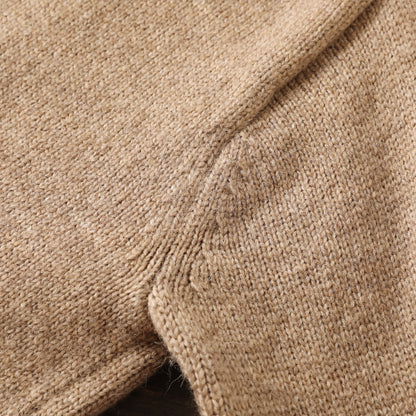 Alpaca Wool Blend Stand-Collar Knit Cardigan – Thickened Oversized Unisex