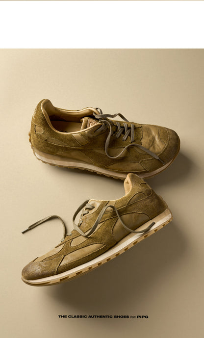 Vintage Distressed Washed Thick-Sole Training Sneakers – Breathable Casual Shoes for Men | Japanese vintage | yamalin clothes | Yamalinclothes