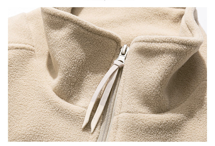 Fleece Padded Stand-Collar Zip Cardigan – Outdoor Oversized Unisex