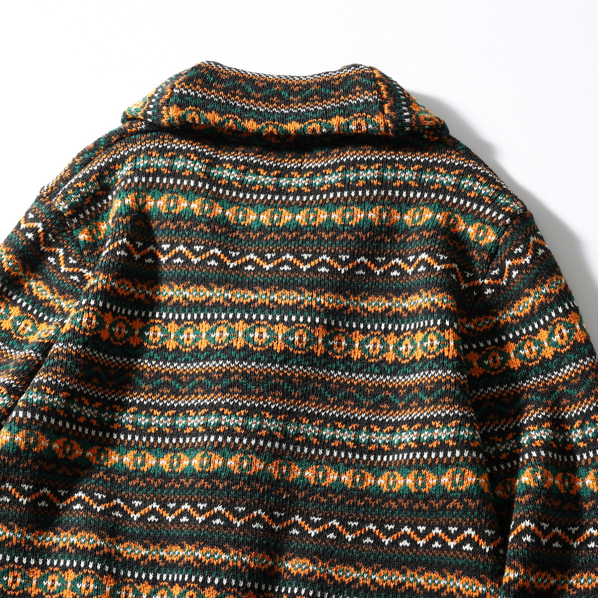 Nordic Fair Isle Knit Cardigan – Wool Blend Jacquard Men – Japanese vintage | yamalin clothes | Yamalinclothes