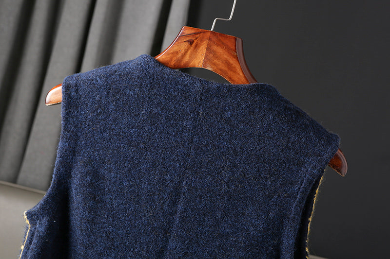 Heavy goods Italian order! Mohair + wool autumn and winter men's knitted cardigan sweater vest