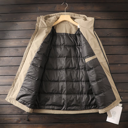 Men's Plus Size European American Style Down Jacket - Winter Windproof Thickened Hooded Cold-Resistant Coat