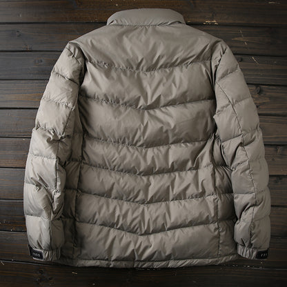 Men's Plus Size Lightweight High-Fluffy Down Jacket - Winter Stand Collar Warm Export Overstock Coat