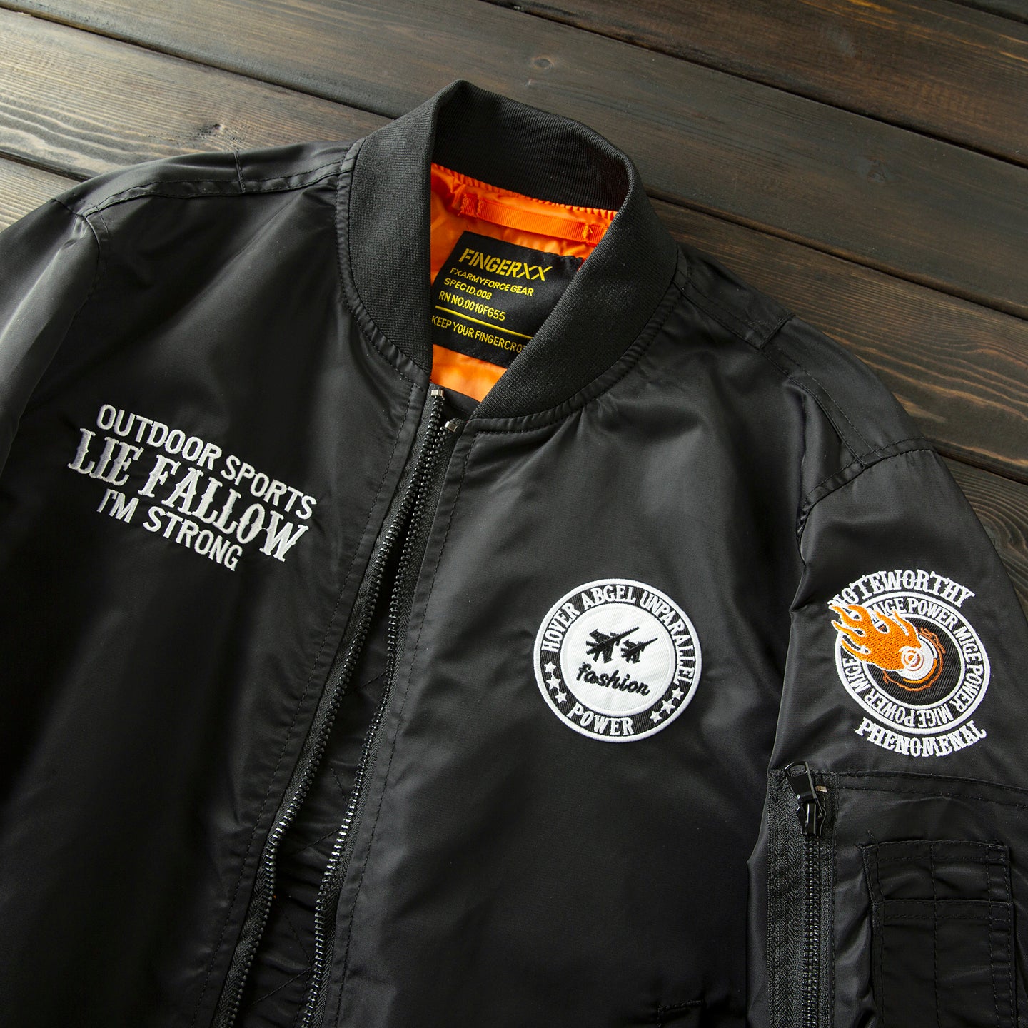 Men’s Heavy Embroidery Baseball-Collar Flight Jacket – Rugged Retro Casual for Fall