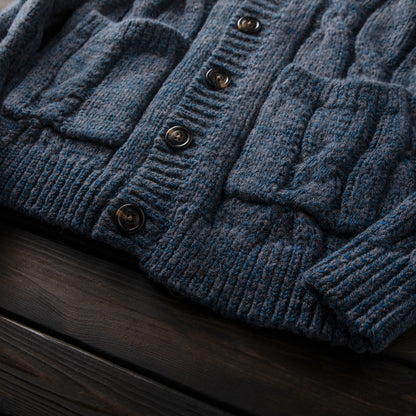 Heavyweight 80% Wool Knit Zip Cardigan Sweater – Japanese Vintage Loose Unisex – Sweater cardigan | japanese streetwear | vintage workwear | unisex | Yamalinclothes