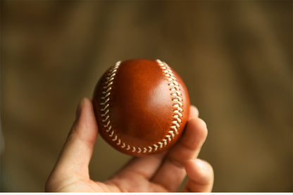 Handmade Vegetable-Tanned Cowhide Baseball – Artisan Leather Collectible