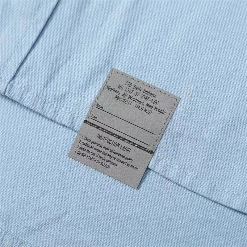 Long Sleeve Shirt Pure Cotton Japanese Style Simple Solid Color Shirt for Men