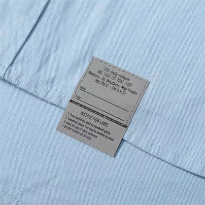 Long Sleeve Shirt Pure Cotton Japanese Style Simple Solid Color Shirt for Men