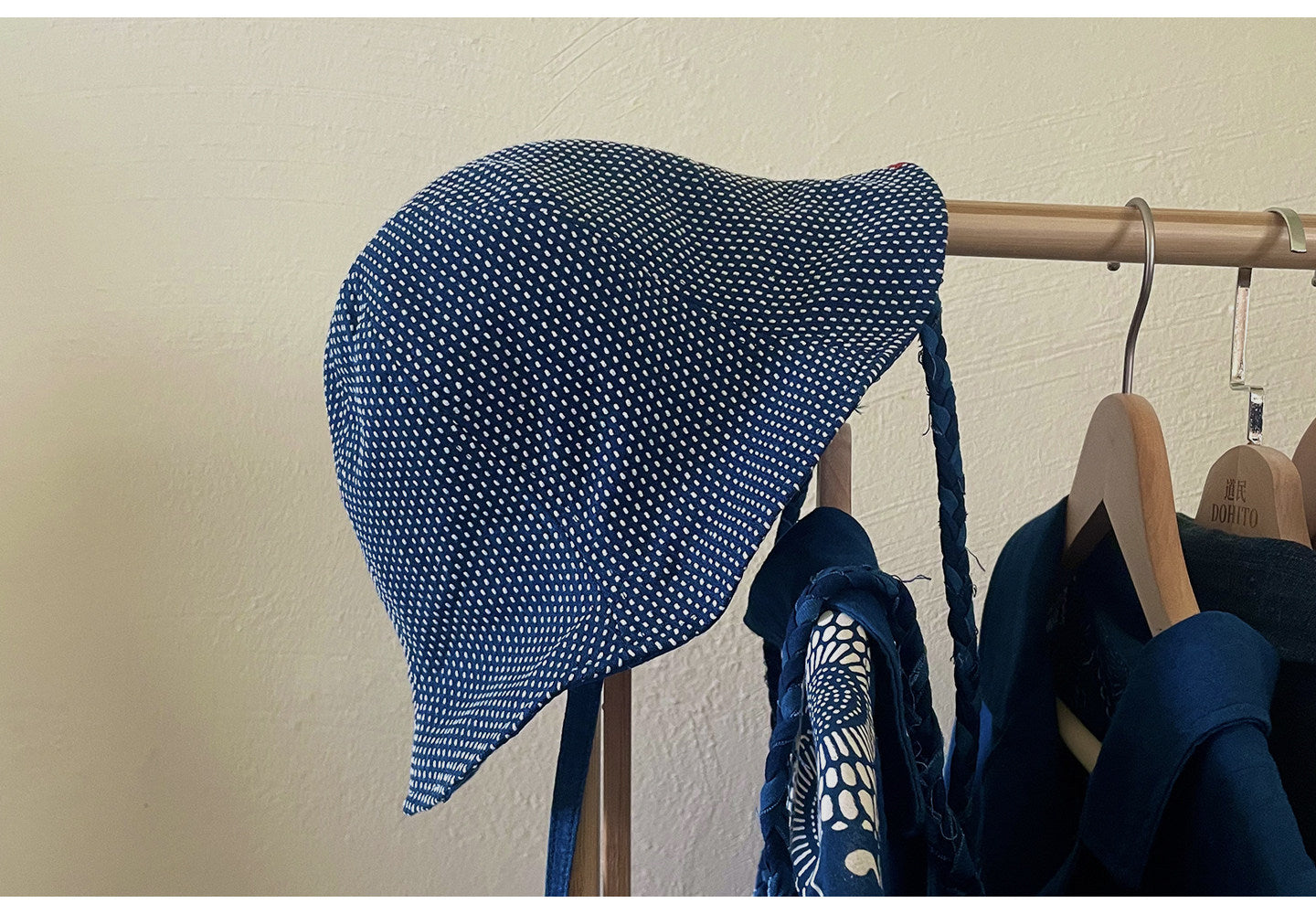 Indigo Sashiko Tulip Bucket Hat – Japanese Artisan Outdoor Fisherman Hat