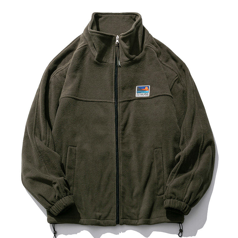 Fleece Padded Stand-Collar Zip Cardigan – Outdoor Oversized Unisex