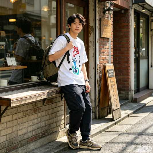 Oversized Vintage Graphic Short Sleeve T-Shirt – Men's Streetwear Simple Style