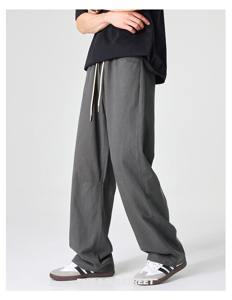 {{ Japanese Tencel Lyocell Loose Straight Cargo Pants – Cool Summer Slacks for Men – Japanese vintage | yamalin clothes | Yamalinclothes }}