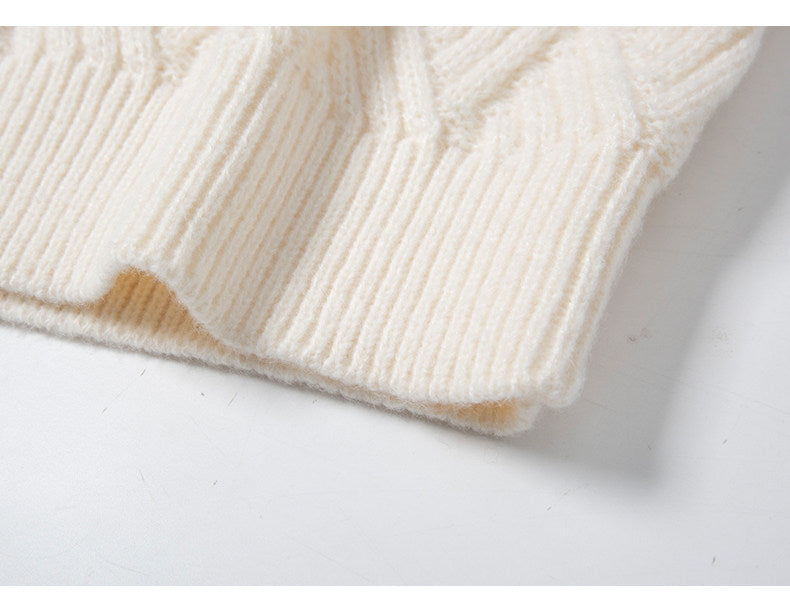 Chunky Twist Knit Sweater – Fleece-Lined Thickened Pullover Unisex Winter Knitwear – Japanese vintage | yamalin clothes | Yamalinclothes