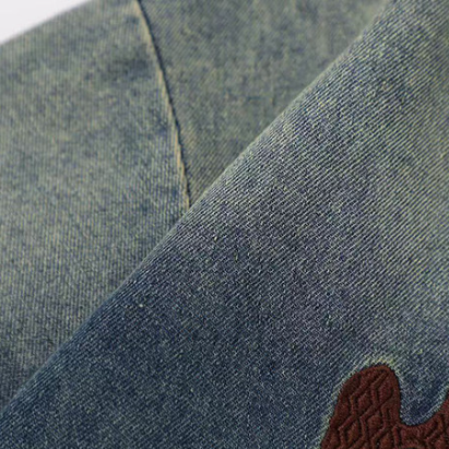 تيشيرت WOODOO بتصميم أمريكي ريترو مغسول متدرج الحروف إبداعي بأكمام قصيرة للرجال والنساء