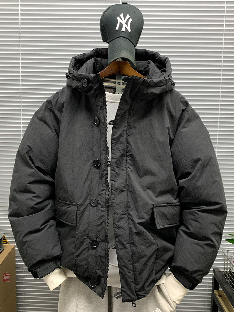 Hooded Padded Jacket – Drawstring Flap Pockets | Yamalinclothes