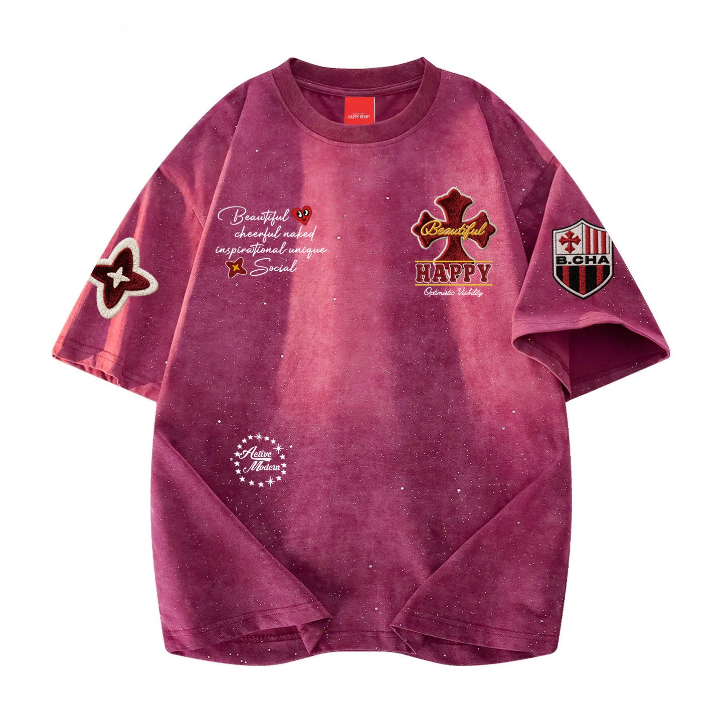 Tie-Dye Starry Cotton Crewneck T-Shirt – Loose Unisex Summer Tee