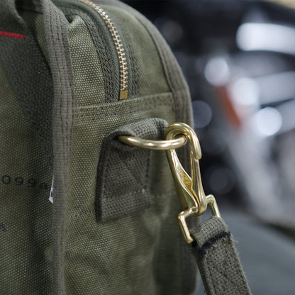 Heavyweight Canvas Pilot Crossbody Bag – Military Green