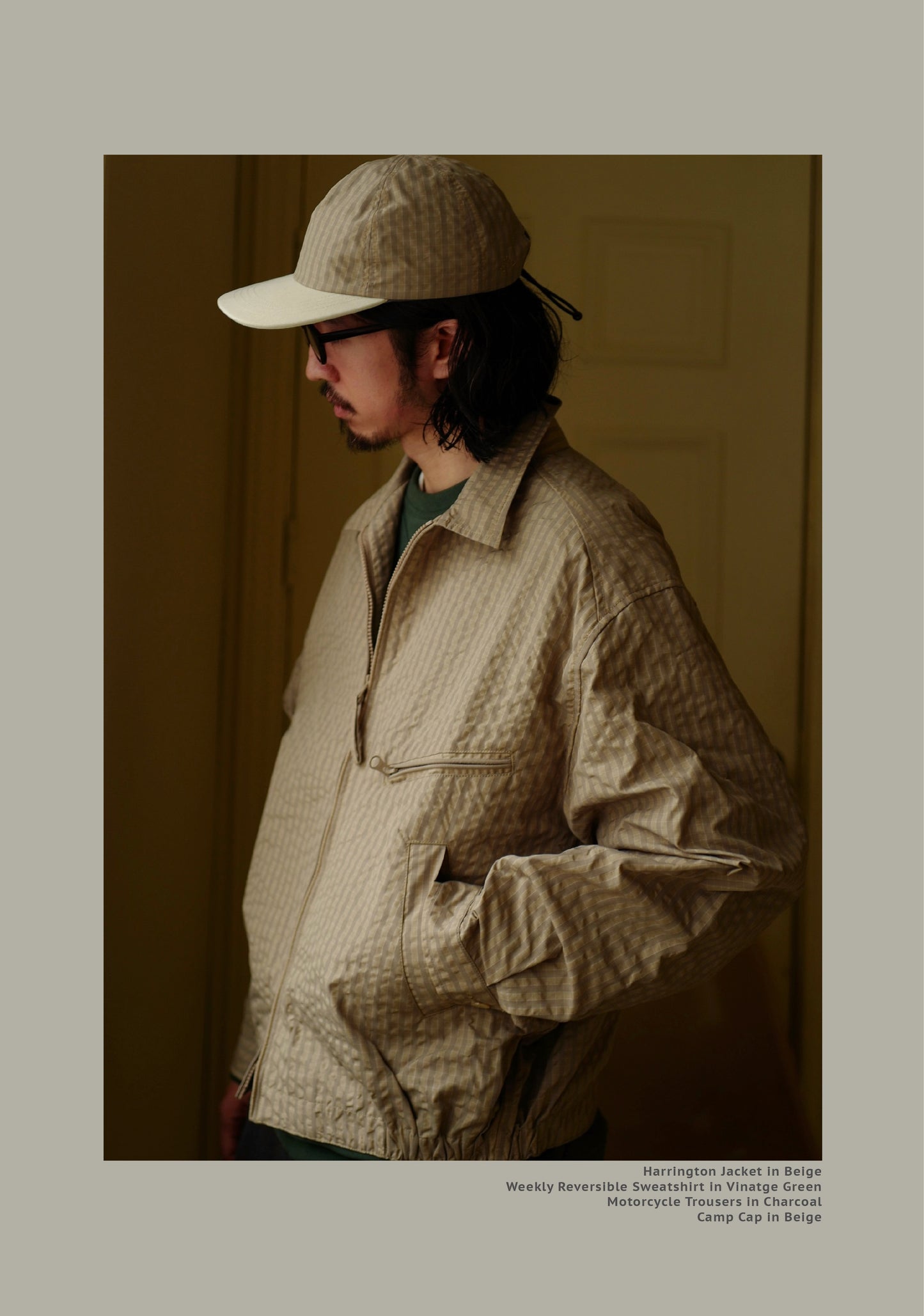 FW24 Vintage Harrington Jacquard Jacket - Yamalin Plaid Texture Memory Fabric Lapel Jacket