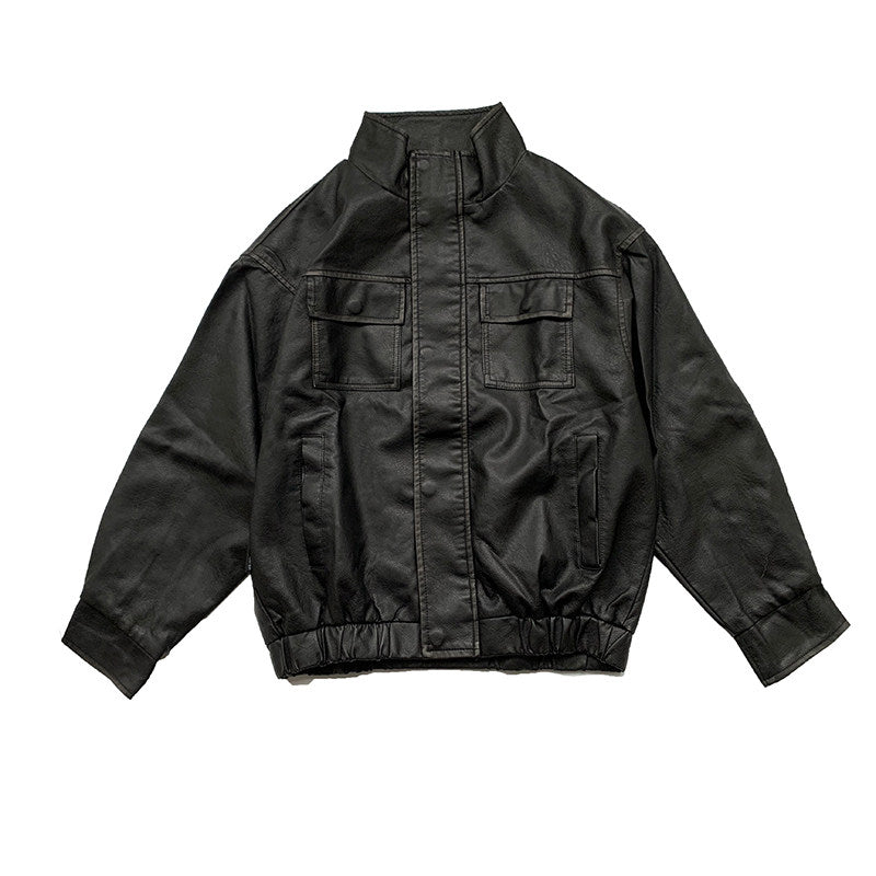 Lamb Fur Leather Jacket – Japanese Vintage Oversized Unisex