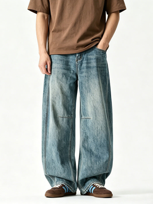 Curved-Leg Jeans – Lyocell Blend & Knee Pleats | Yamalinclothes