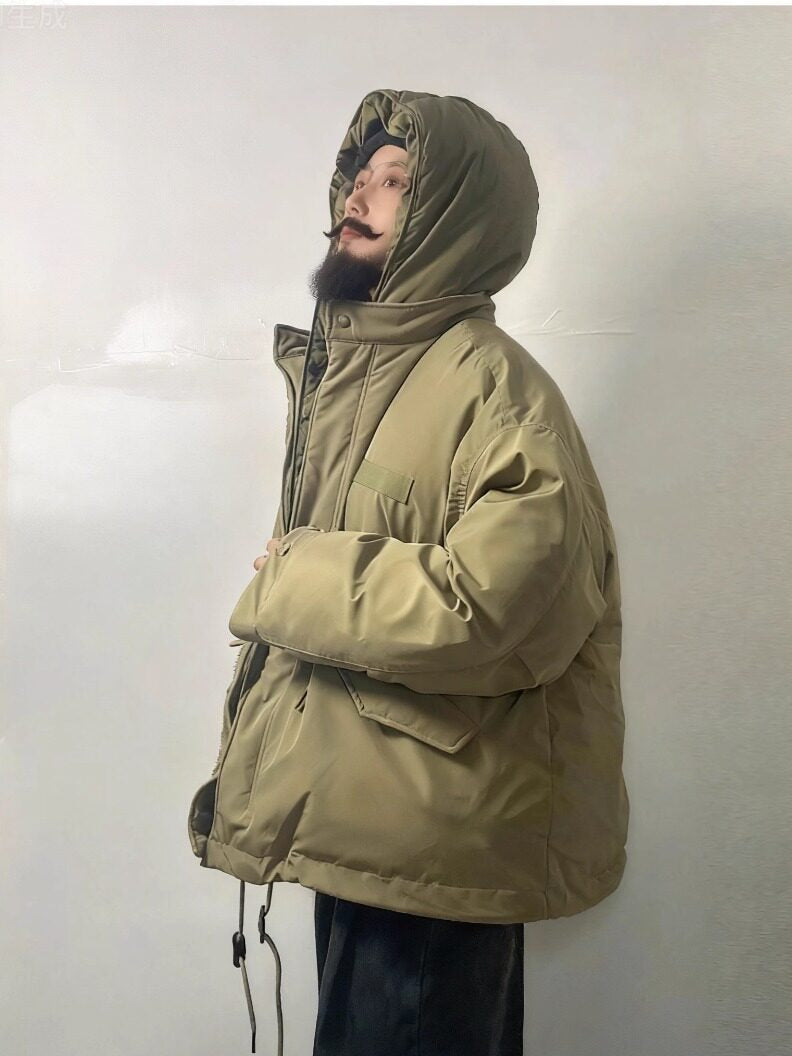 Hooded Padded Jacket – Oversized Drawstring Fit | Yamalinclothes