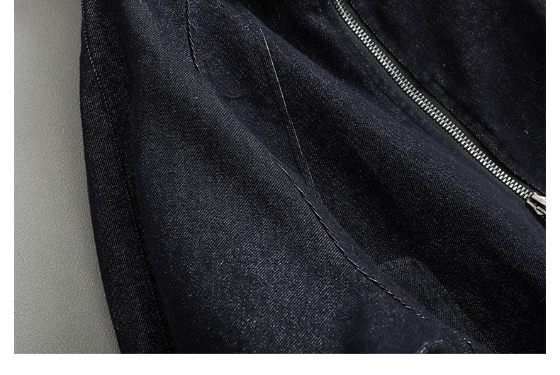 Hooded Denim Zip-Up Jacket – Japanese Vintage Loose Unisex