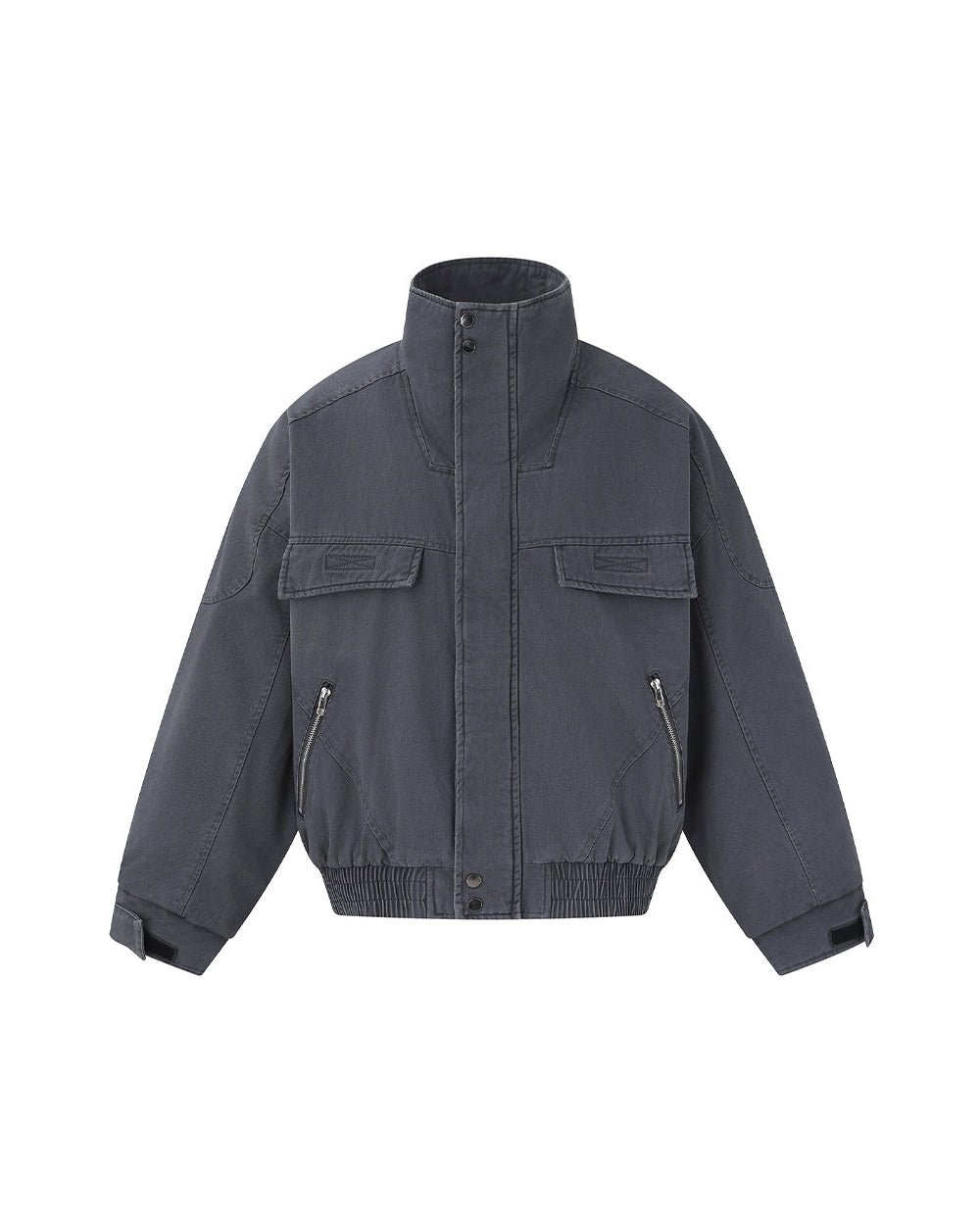 Washed Cargo Flight Jacket – Vintage Drop-Shoulder Oversized Unisex