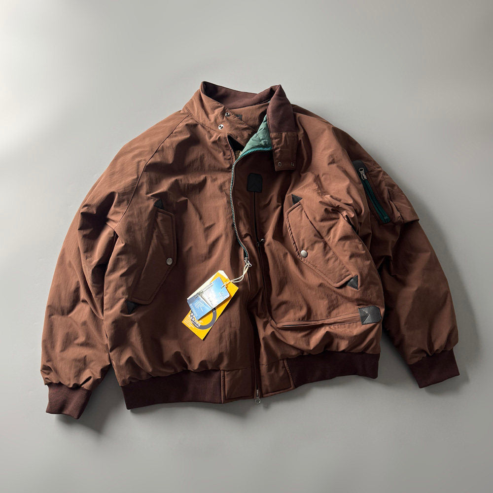 90% Duck Down Harrington Stand-Collar Jacket – Japanese Retro Thickened Unisex