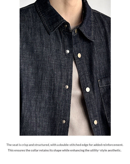 Denim Shirt – Washed Texture & Snap Front | Yamalinclothes