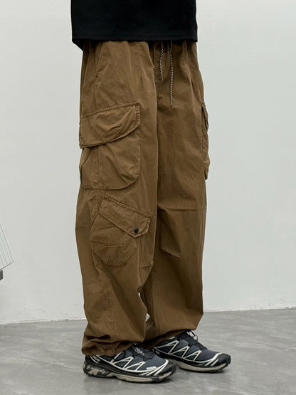 Japanese Multi-Pocket Cargo Work Pants – Men's Loose Straight-Leg Jogger