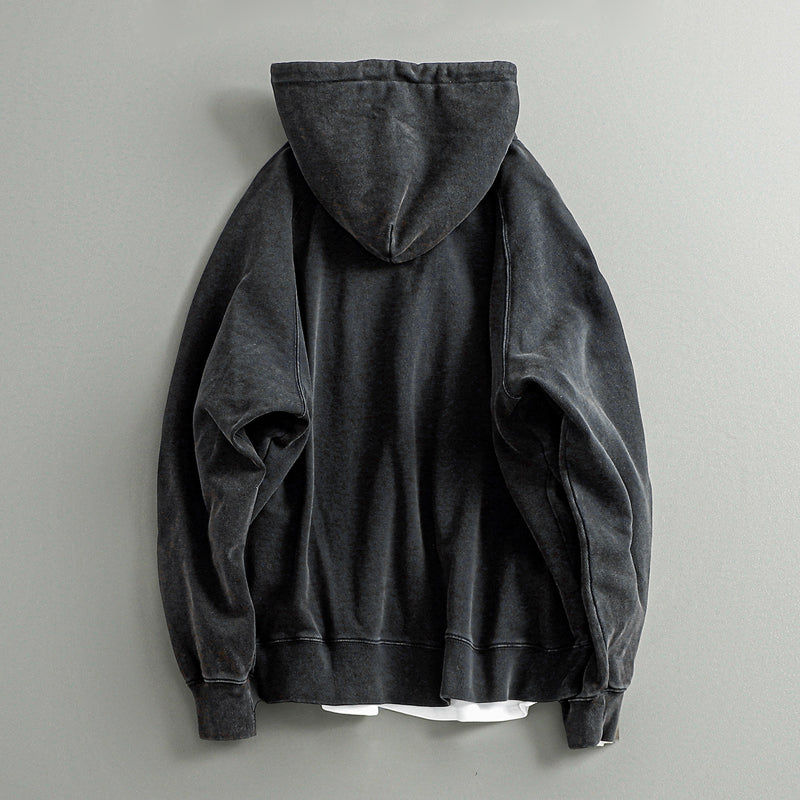 Heavyweight Washed Hooded Sweatshirt Jacket – Japanese Vintage Loose Unisex – Hoodies | japanese streetwear | vintage workwear | unisex | Yamalinclothes