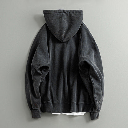 Heavyweight Washed Hooded Sweatshirt Jacket – Japanese Vintage Loose Unisex – Hoodies | japanese streetwear | vintage workwear | unisex | Yamalinclothes