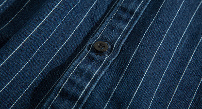 Striped Denim Shirt – Asymmetric Chest Pockets | Yamalinclothes