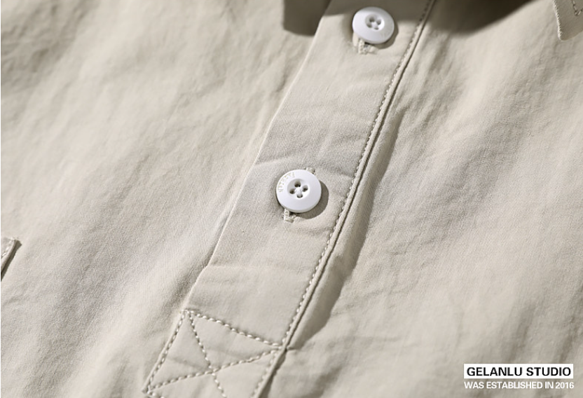 American Casual Tooling Lapel Polo Shirt – Loose Short-Sleeve Men’s Summer Thin Top – Japanese vintage | yamalin clothes | Yamalinclothes
