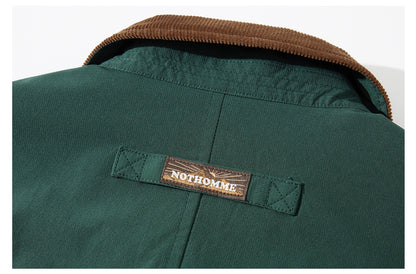 Retro Corduroy Hunting Coach Jacket – Loose Fit Rugged Outdoor Streetwear