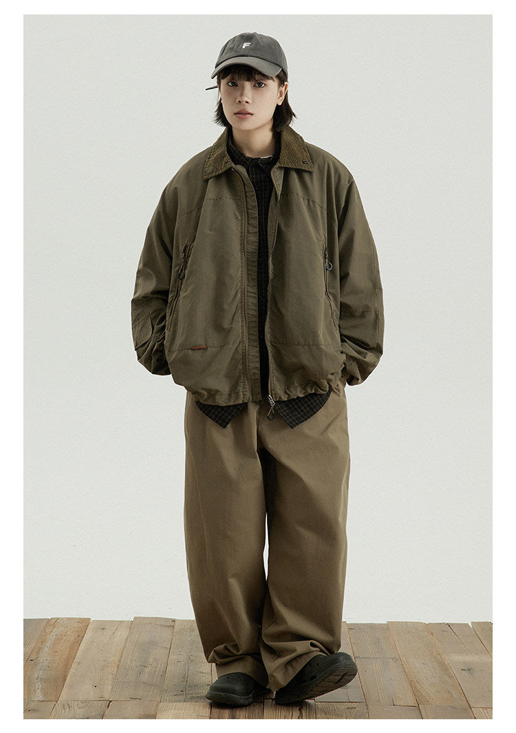 Japanese Vintage Workwear Lapel Jacket – Relaxed Unisex Chore Coat