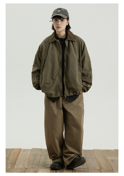 Japanese Vintage Workwear Lapel Jacket – Relaxed Unisex Chore Coat